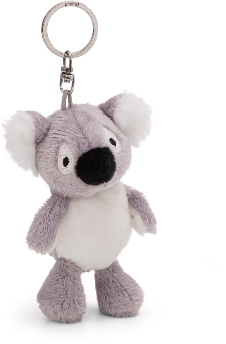 Sleutelhanger Koala Barry 10cm grijs - Pluche knuffelhanger met sleutelhanger voor lanyard, sleutelhanger en sleutelhanger
