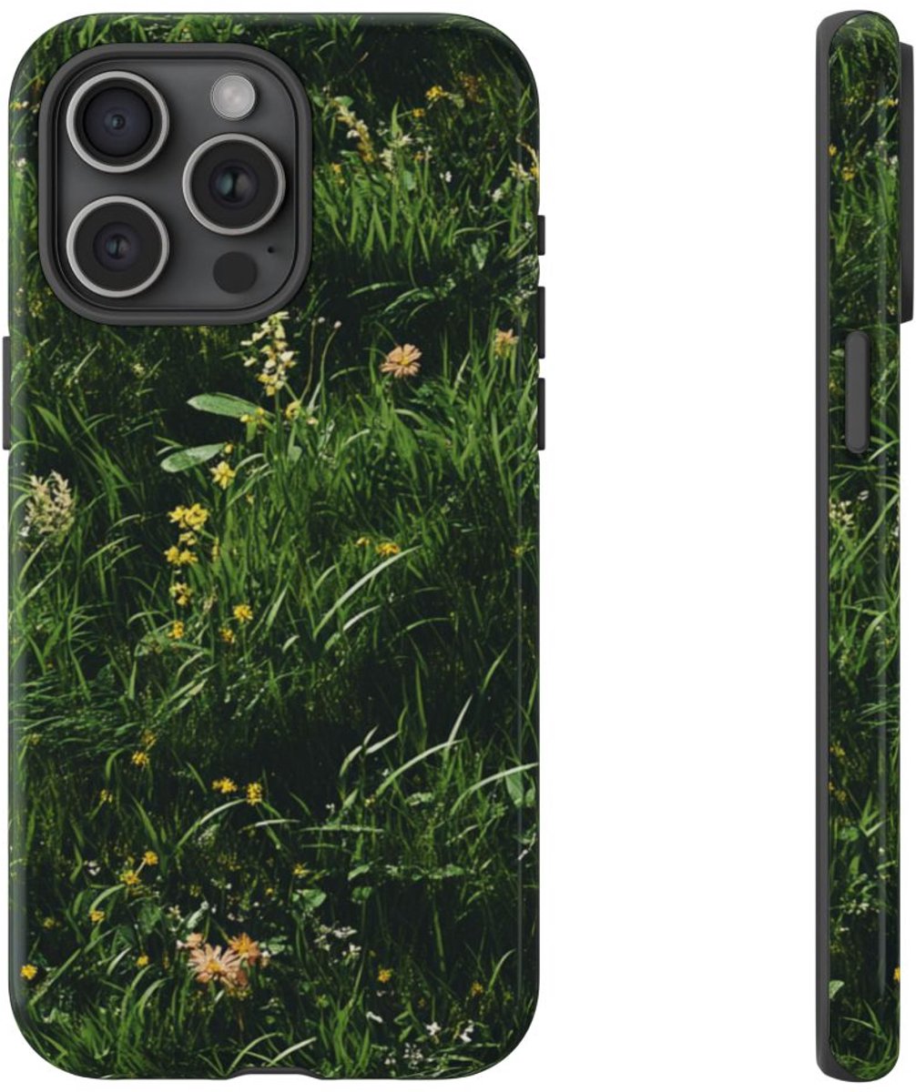 Bloemenweide in Detail – Telefoonhoesje Geschikt voor iPhone 15 Pro Max
