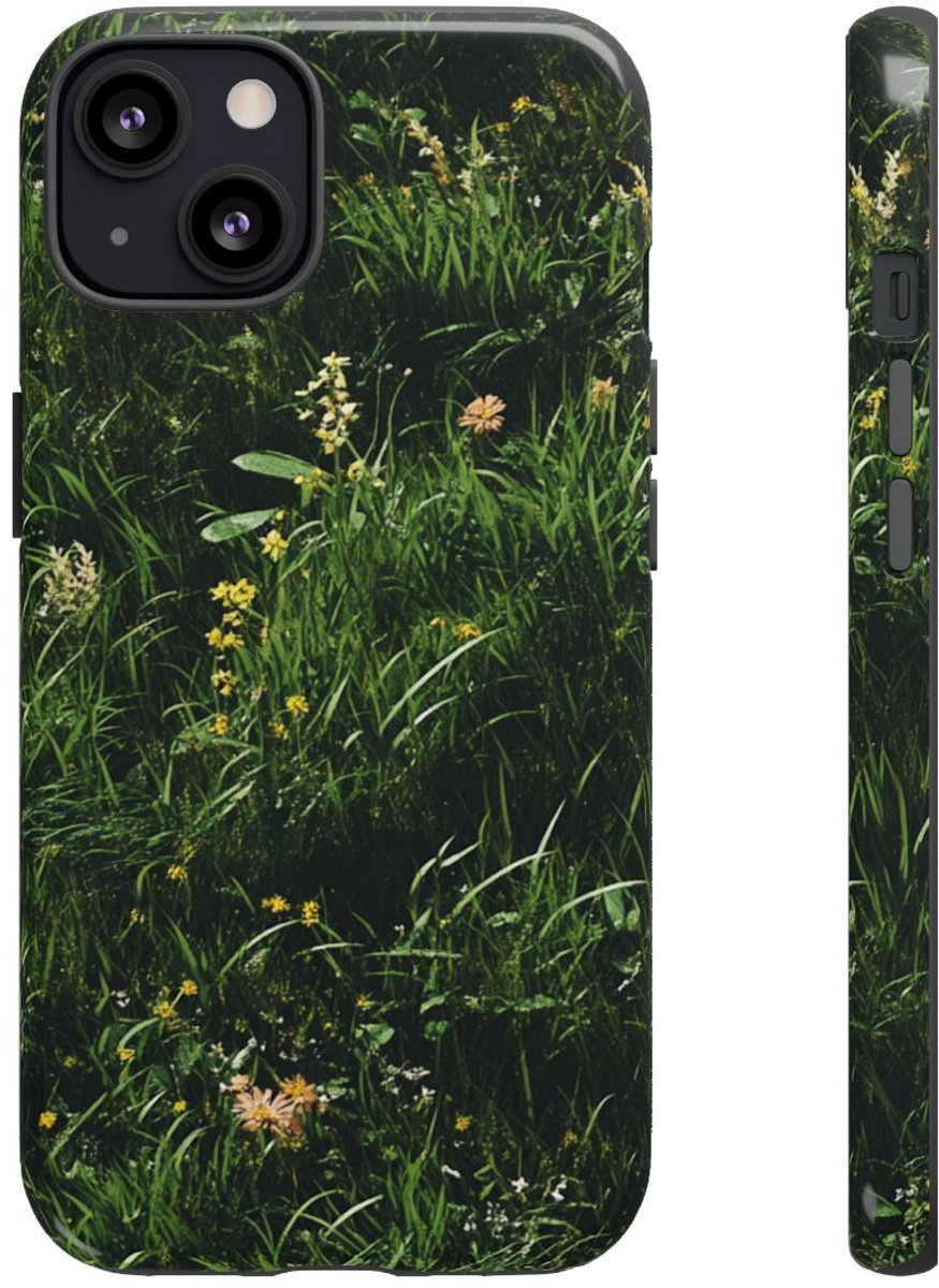 Bloemenweide in Detail – Telefoonhoesje Geschikt voor iPhone 13