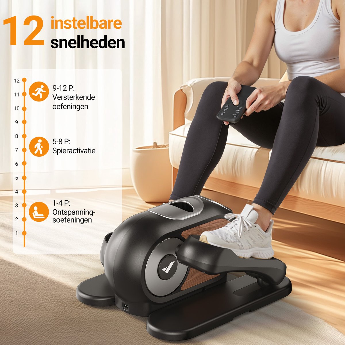 MERACH Mini Crosstrainer Zwart Geruisloos 12 - afbeelding 3