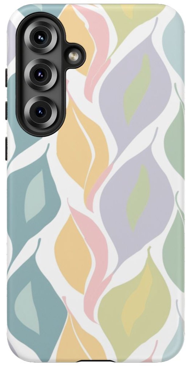 Pastel Bladerenpatroon – Telefoonhoesje Geschikt voor Samsung Galaxy S25 Plus