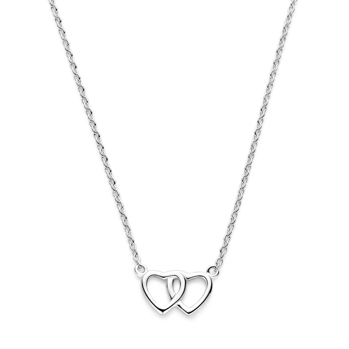 Glams ketting hart 1,3 mm 41 + 4 cm - Zilver