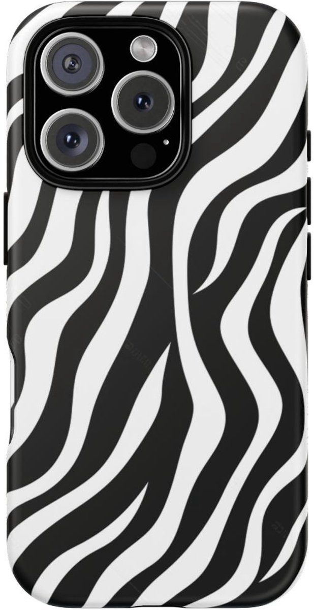 Zwart-Wit Zebra Strepenpatroon – Telefoonhoesje Geschikt voor iPhone 16 Pro