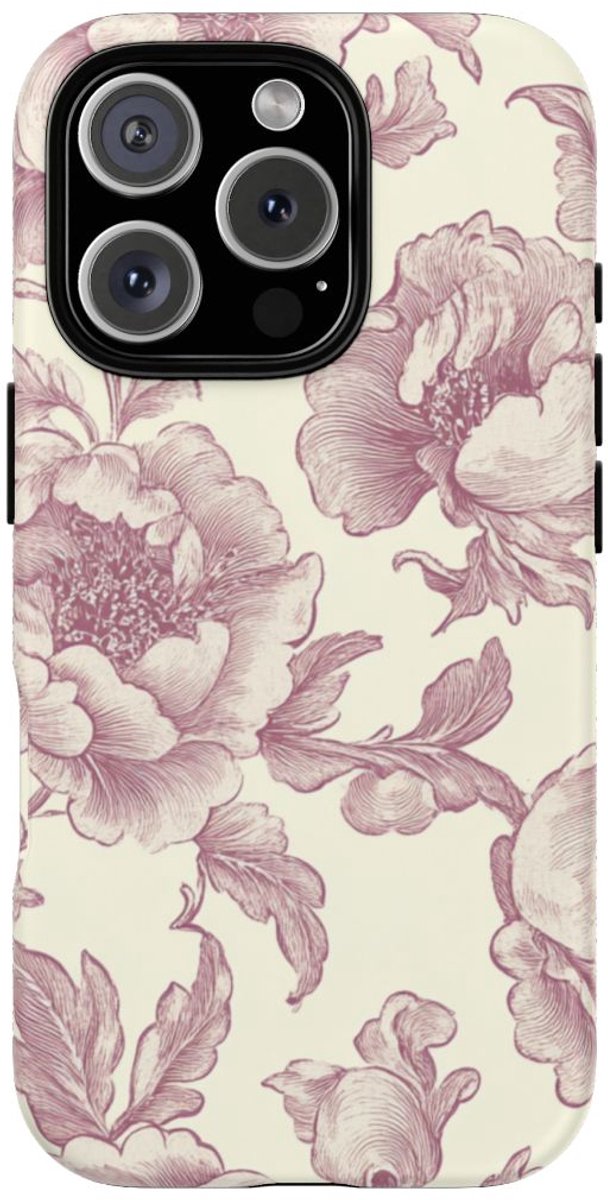 Elegante Victoriaanse Bloemenprint – Telefoonhoesje Geschikt voor iPhone 16 Pro