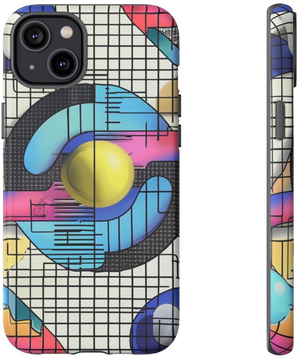 Kleurrijk Geometrisch Abstract Patroon – Telefoonhoesje Geschikt voor iPhone 14 Plus