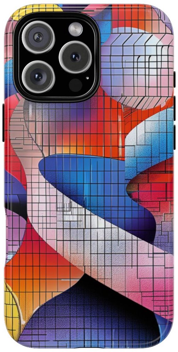 Kleurrijk Abstract Dubbele Helixpatroon – Telefoonhoesje Geschikt voor iPhone 16 Pro Max