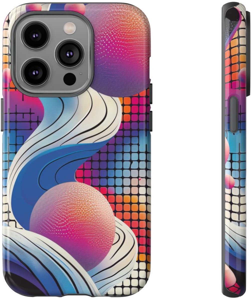 Kleurrijk Abstract Geometrisch Ontwerp – Telefoonhoesje Geschikt voor iPhone 14 Pro