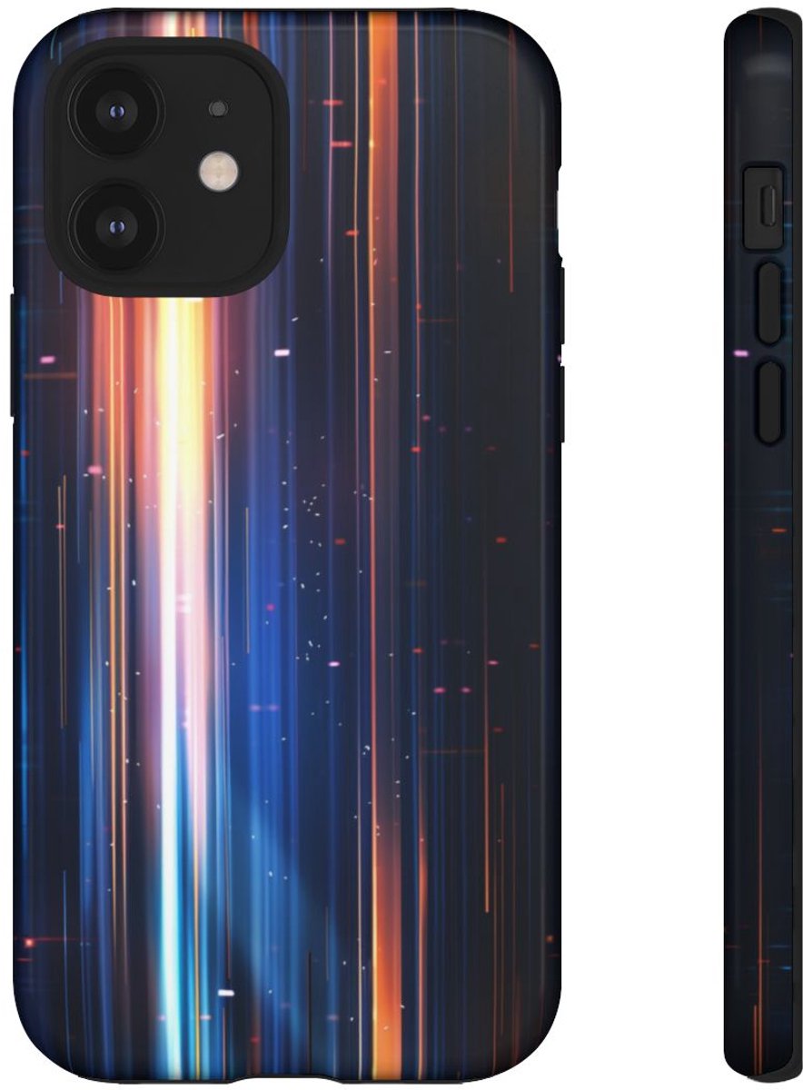 Verticale Lichtstralen in Abstract Ontwerp – Telefoonhoesje Geschikt voor iPhone 12