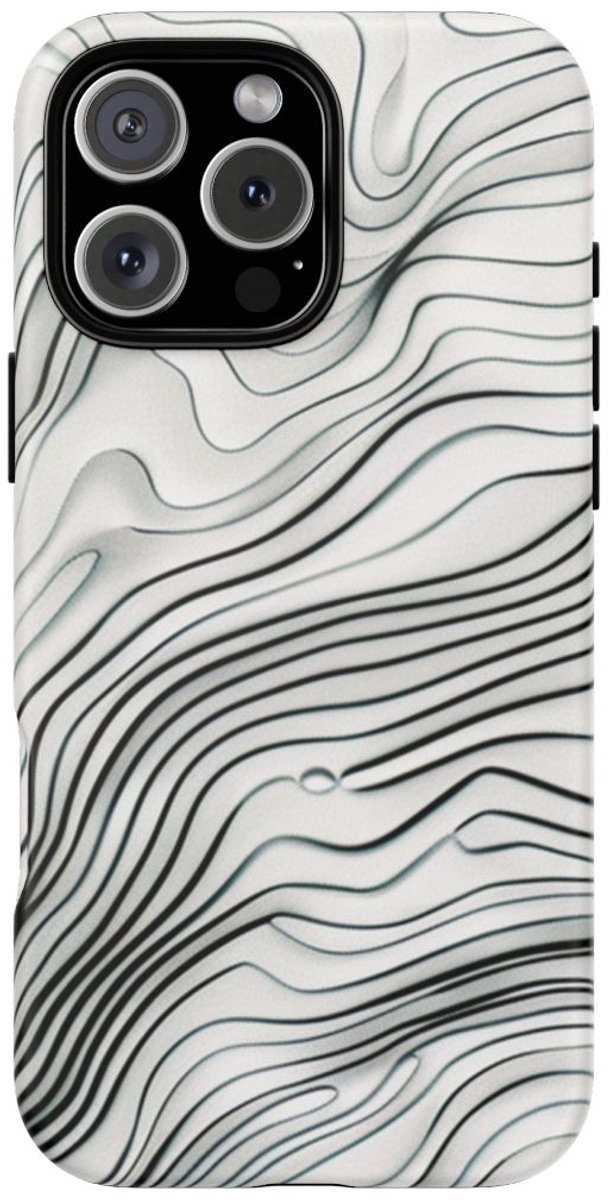Minimalistische Topografische Lijnen – Telefoonhoesje Geschikt voor iPhone 16 Pro Max