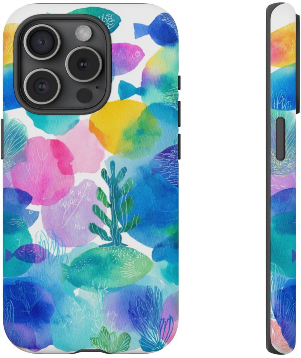Kleurrijke Vissen en Zeeleven – Telefoonhoesje Geschikt voor iPhone 15 Pro