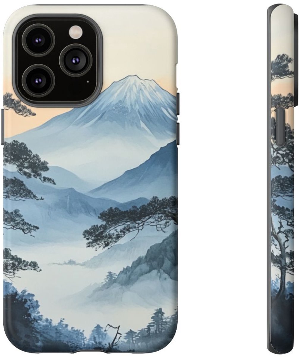 Traditioneel Japanse Berglandschap – Telefoonhoesje Geschikt voor iPhone 14 Pro Max