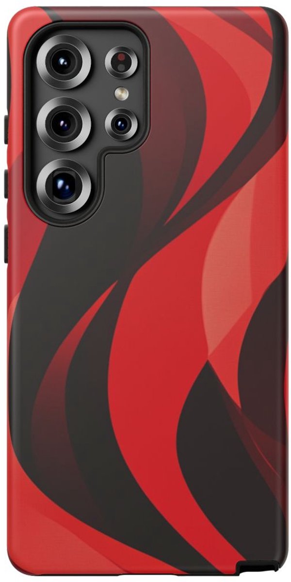 Modern Rood Golfpatroon – Telefoonhoesje Geschikt voor S25 Ultra