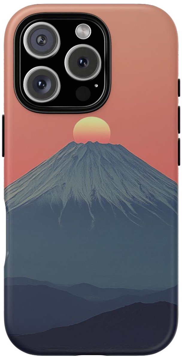 Berglandschap bij Zonsondergang – Telefoonhoesje Geschikt voor iPhone 16 Pro