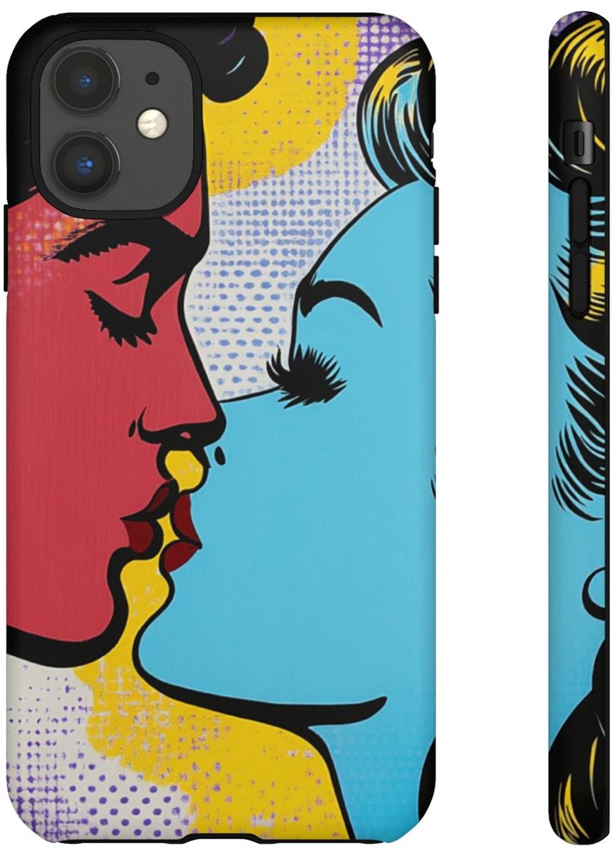 Kussend Koppel Popart – Telefoonhoesje Geschikt voor iPhone 11