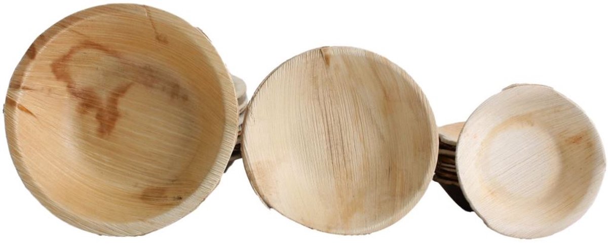 30x Ronde schaal van palmblad maat 12,5 cm