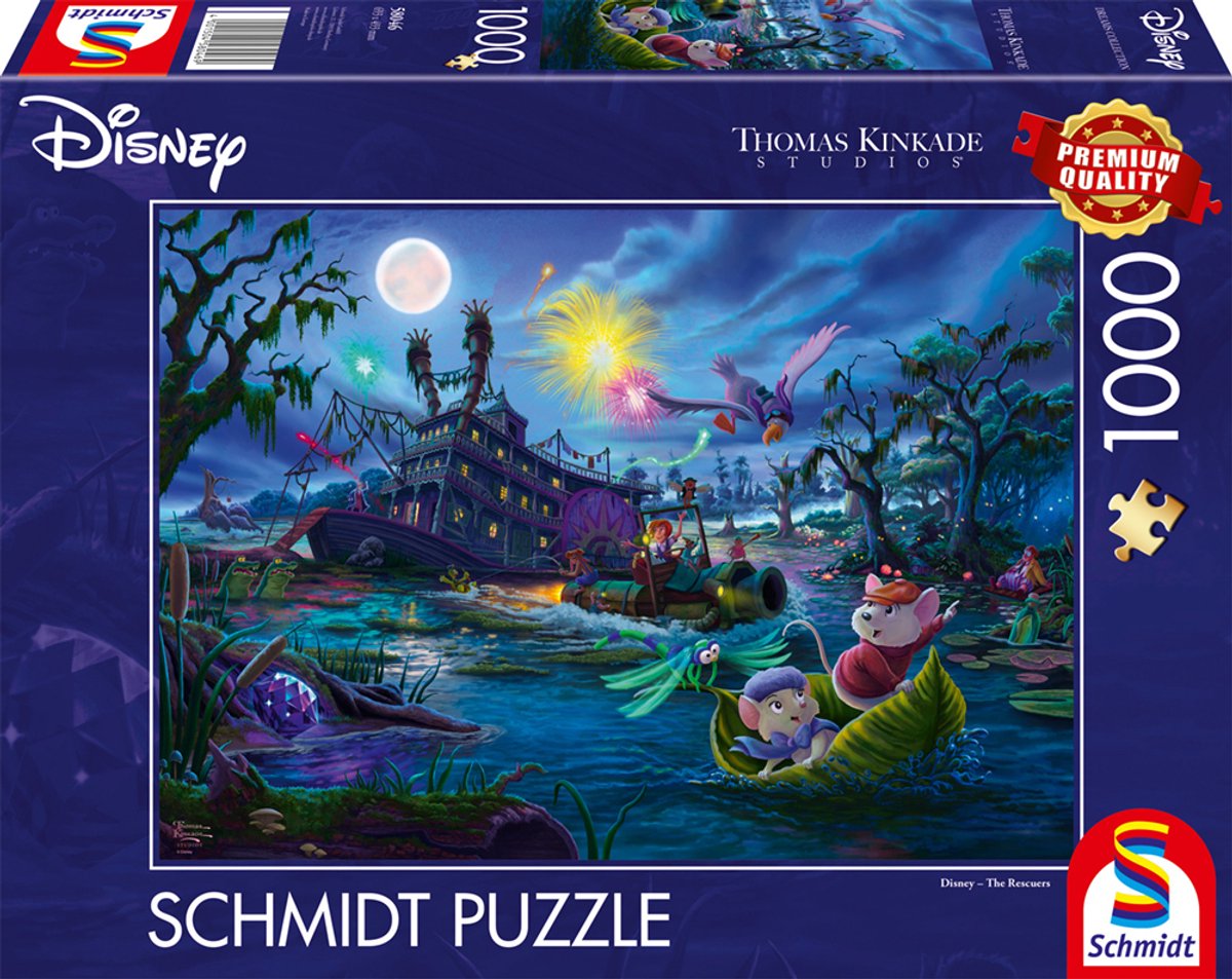 Schmidt Spiele Thomas Kinkade Puzzel – Benjamin Blümchen In De Dierentuin, 1000 Stukjes, Premium Kwaliteit Met Linnenstructuur 4 miniatura