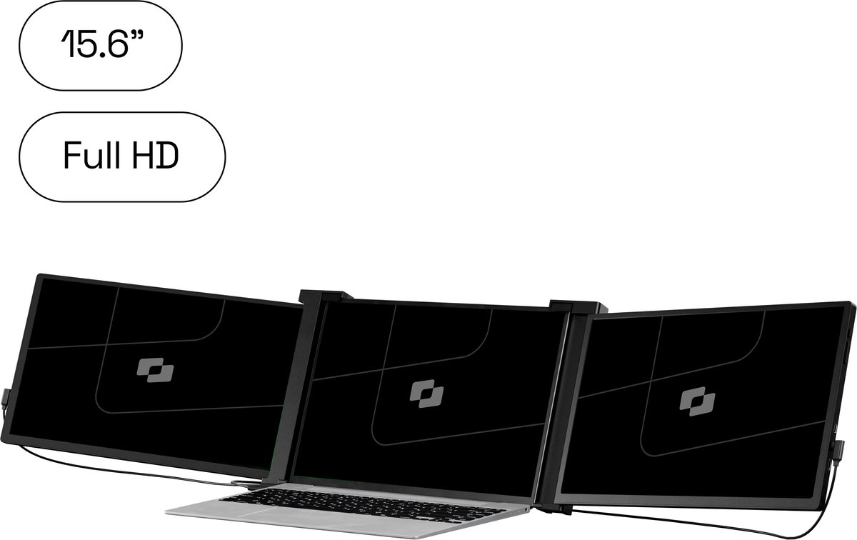 Screenmate® Expand Portable Monitor 15,6” - Portable Monitor Full HD + HDR - Draagbare Monitor met Beschermhoes - Extra Scherm Laptop - Draagbaar Beeldscherm - Zwart