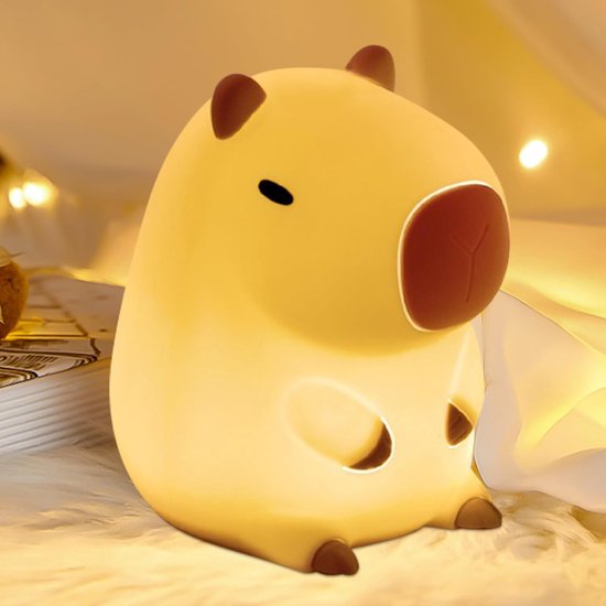 Capybara Nachtverlichting, Capybara Licht USB Oplaadbaar, Schattig Nachtlampje, Capybara Led Verlichting, Dierlijke Lamp, Baby Nachtverlichting Voor Kinderkamer, Capybara Shape Touch Control Siliconen