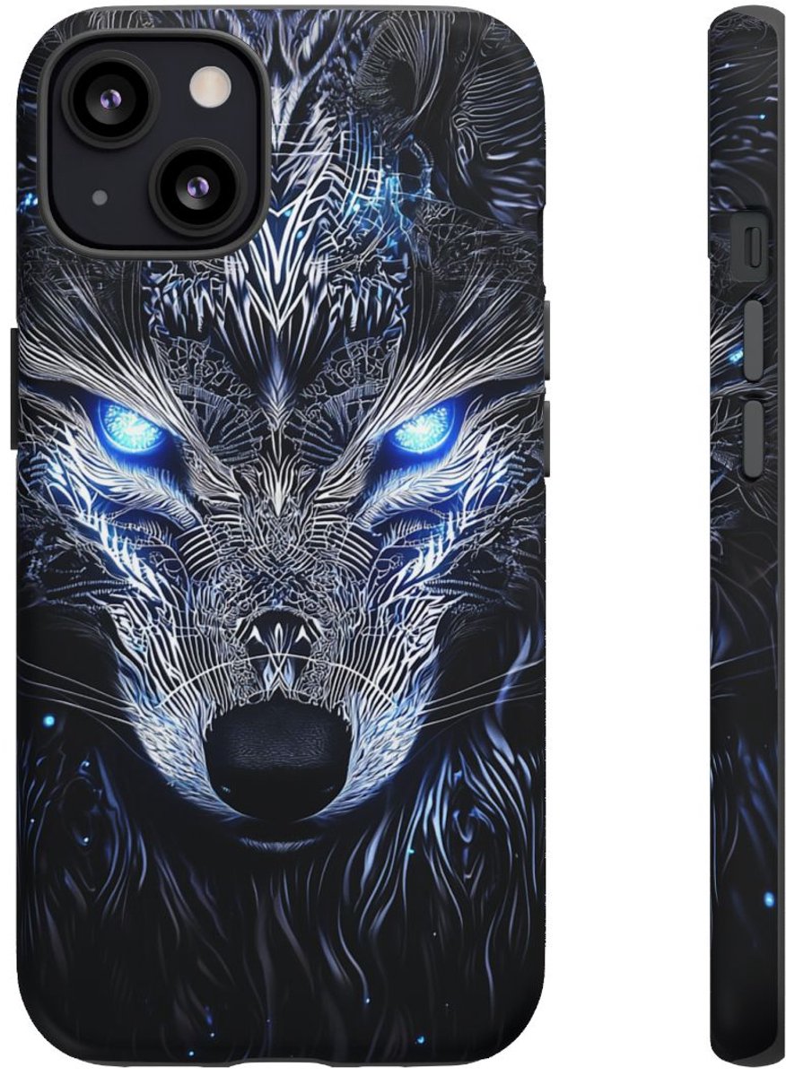 Majestueuze Wolf met Gloeiende Ogen – Telefoonhoesje Geschikt voor iPhone 13