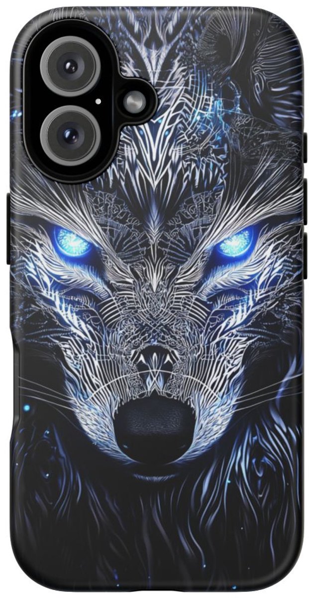 Majestueuze Wolf met Gloeiende Ogen – Telefoonhoesje Geschikt voor iPhone 16
