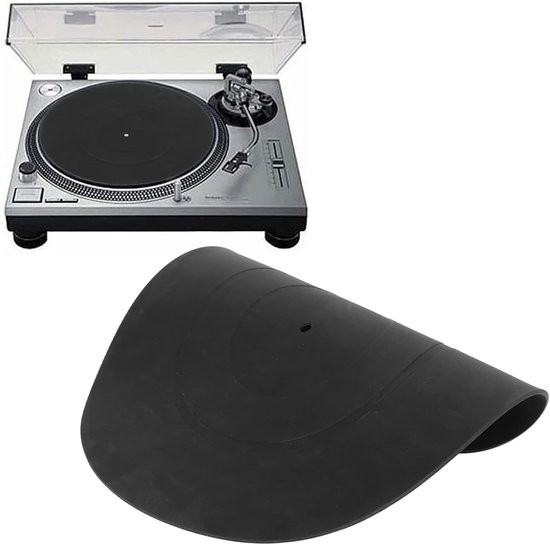 Platenspeler platenmat - rubber - 30,5 cm - 12 inch - siliconen platenspeler - LP-Slipmat - trillingsreductie - statisch bestendig - professionele platenonderlegger voor muziekliefhebbers van Merkloos	 — afbeelding 5