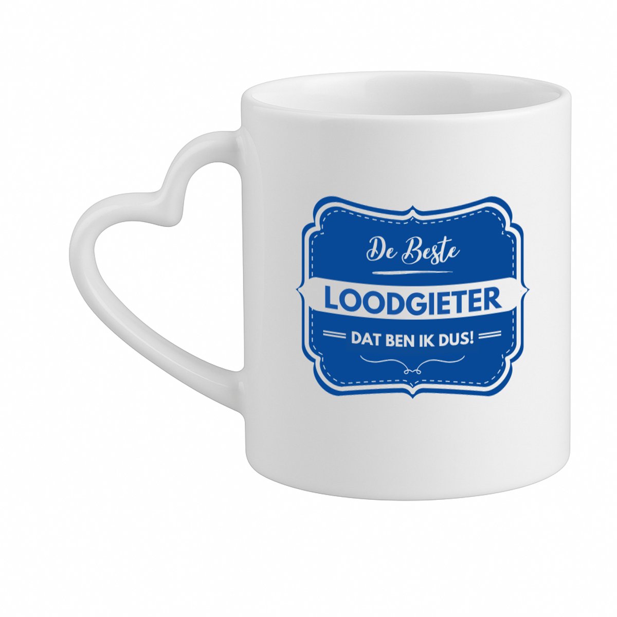 Hacebo® - De beste loodgieter koffiebeker met hart oor wit - Loodgieter - loodgieters - thee mok - koffie beker - werk - afscheidscadeau - verjaardagscadeau - kado - koffiemok - 330 ML