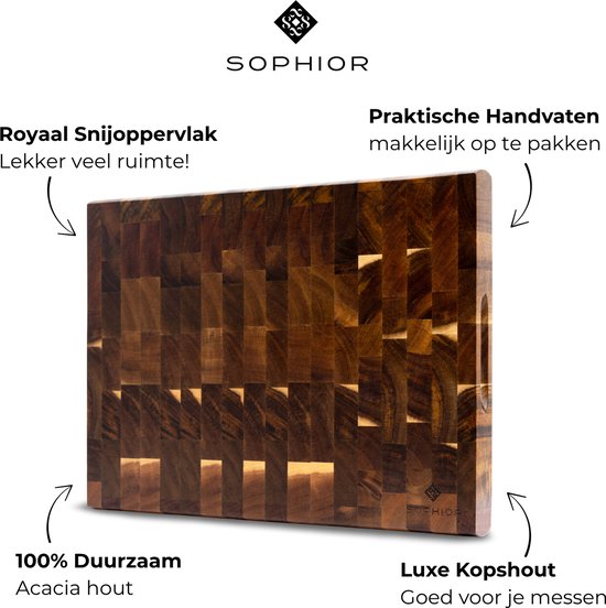 SOPHIOR Bloc à découper | Bois d'acacia | Durable et robuste