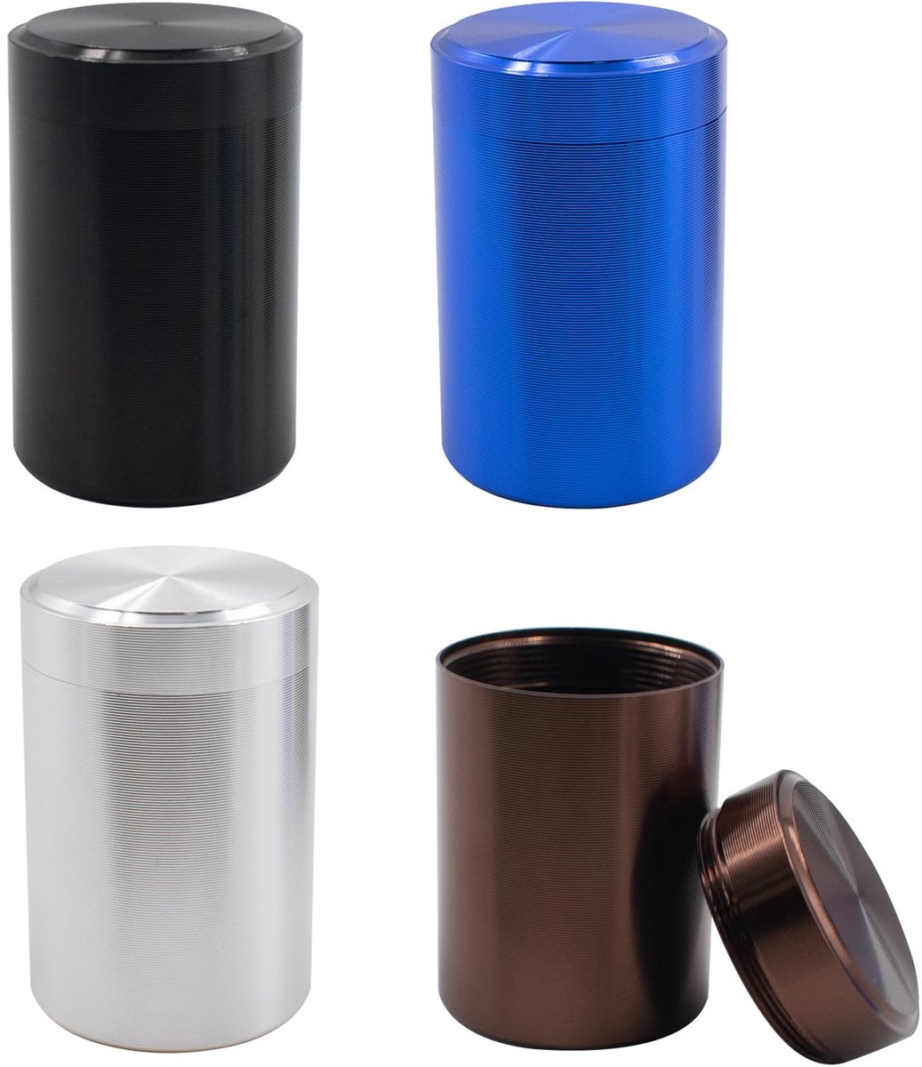 4 Stuks Aluminium Bewaardoosjes - Luchtdicht met Deksel - Draagbaar voor Multifunctionele Opslag - 4 Kleuren - 68x45 mm