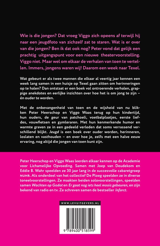 Achterkant van het boek JEUGD van Peter Heerschop & Viggo Waas, met ISBN en uitgeversgegevens.