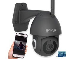 Gologi Superior Outdoorcamera - Buiten camera met nachtzicht - Beveiligingscamera met Kabel - Security camera - 3K - Met wifi en app - Zwart