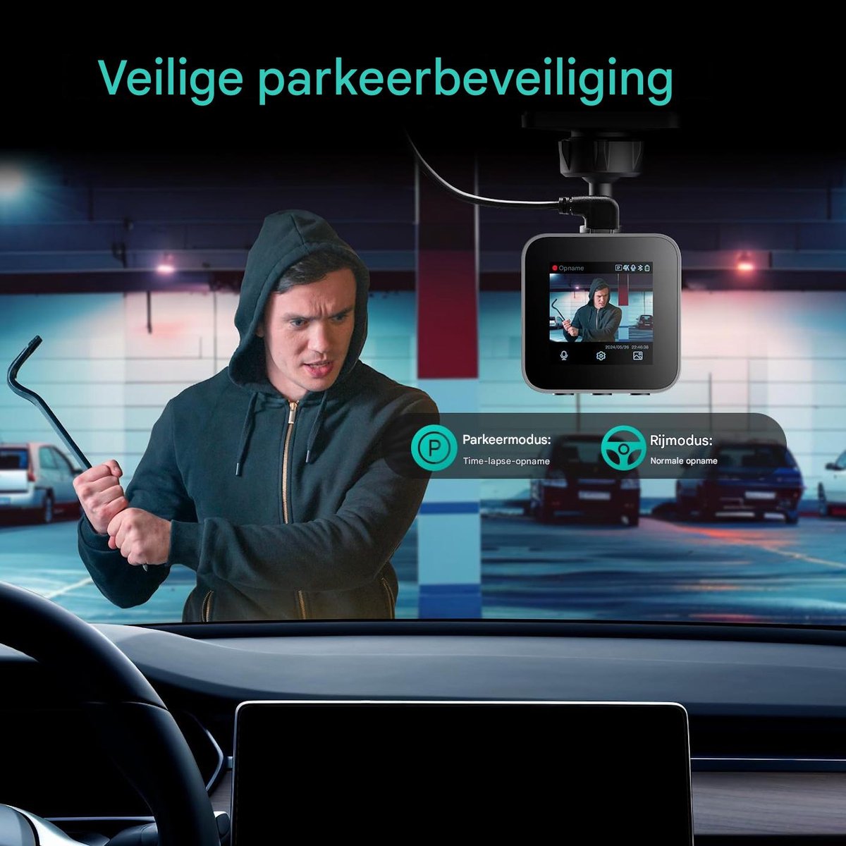 360 Botslab G980H - 4K dashcam voor en achter met WiFi thumbnail 5