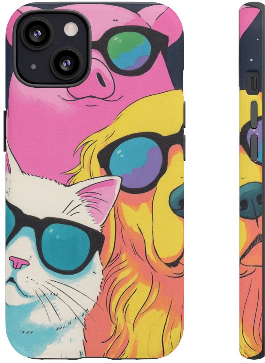 Coole Varken, Kat en Hond met Zonnebrillen – Telefoonhoesje Geschikt voor iPhone 13