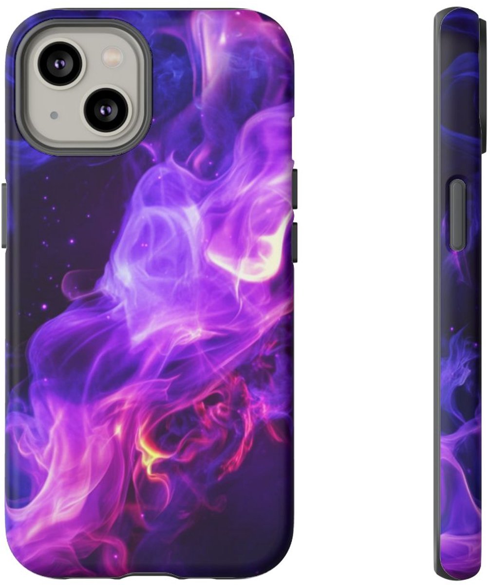 Abstracte Paarse Vlammen – Telefoonhoesje Geschikt voor iPhone 14