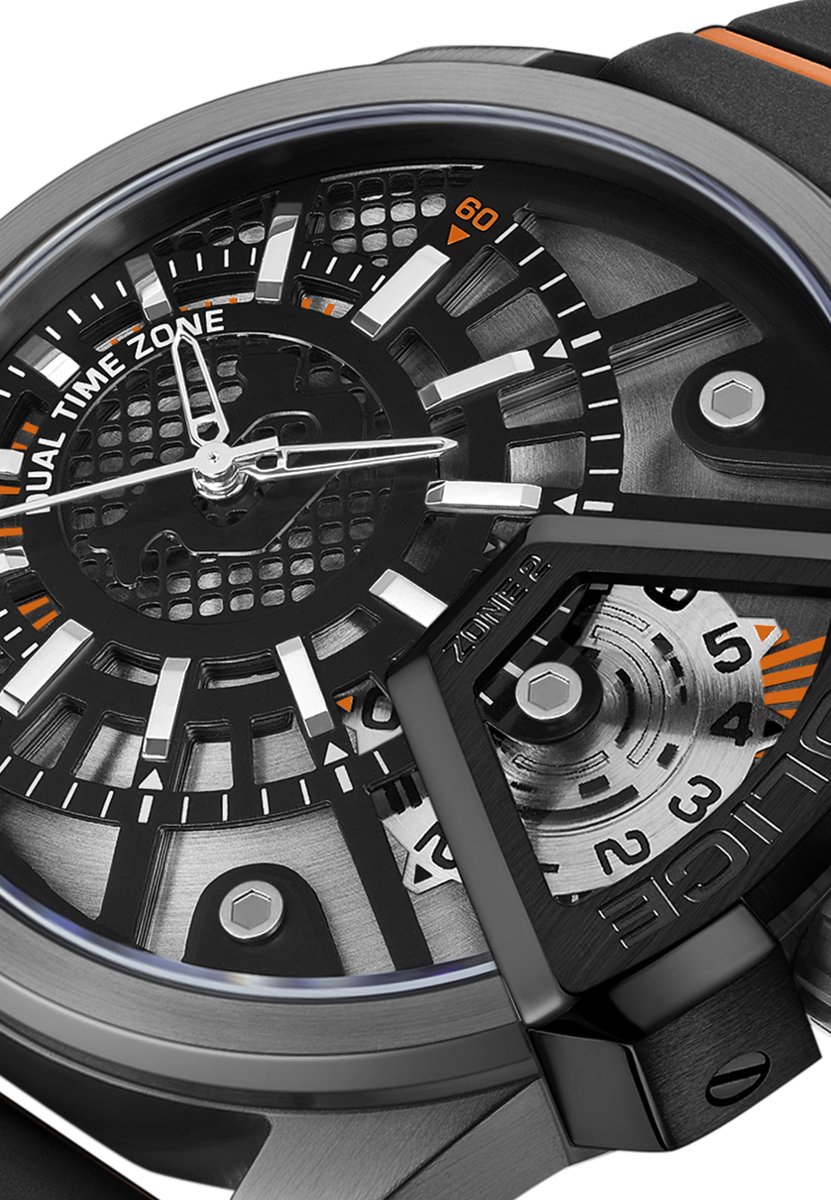 Horloge duo Extreme rebel Underlined Dual time Blackgrey