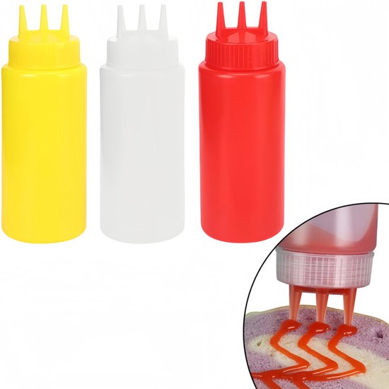 7 stuks 360ml/12oz knijpfles Totale inhoud 2520ml/88oz Kruiden- en sausflessen voor saus, kunststof knijpfles, doseerfles spuitfles oliefles dispenser (12 oz