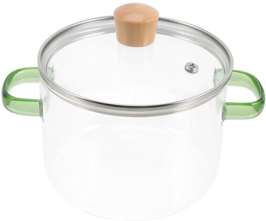 ABHOME Glazen pan met deksel, transparante glazen kookpan, 2,3 l, 3,5 l of 5 l, verwarmbare heldere soeppan, glazen kookpan met deksel voor soeppensalade, instant noedel-babyvoeding (2,3 l ABHOME Glazen pan met deksel, transparante glazen kookpan, 2,3 l, 3,5 l of 5 l, verwarmbare heldere soeppan, glazen kookpan met deksel voor soeppensalade, instant noedel-babyvoeding (2,3 l