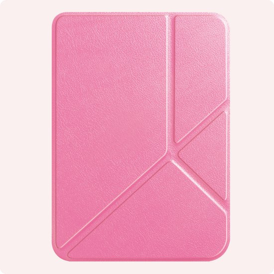 Hoes Geschikt voor Kobo Clara Colour Hoesje Bookcase Cover Book Case Hoes Sleepcover Trifold - Roze van Merkloos — afbeelding 5