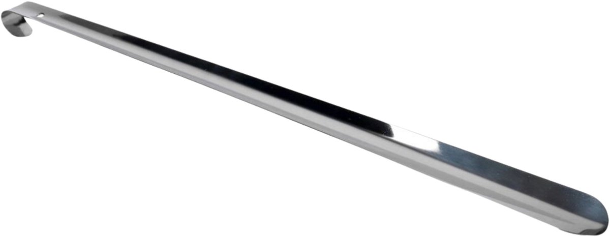 Gerimport Schoenlepel - 51 cm - metaal - zilver - met haak - instaphulp - schoenen