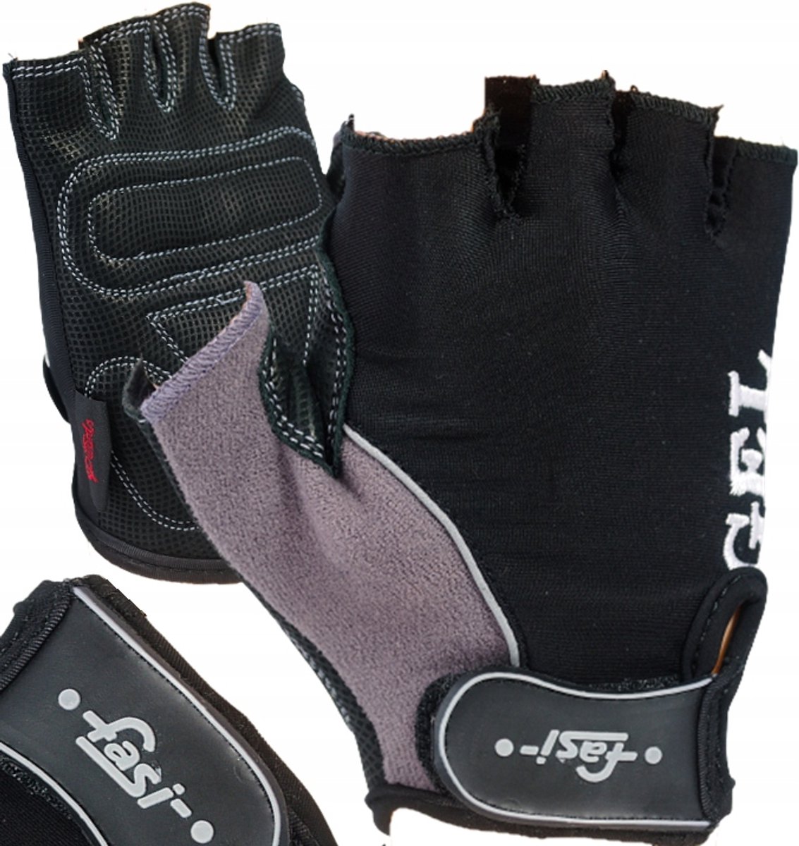 Raion Accessories - Fietshandschoenen - Korte Vingers - Gel - Zwart/Grijs
