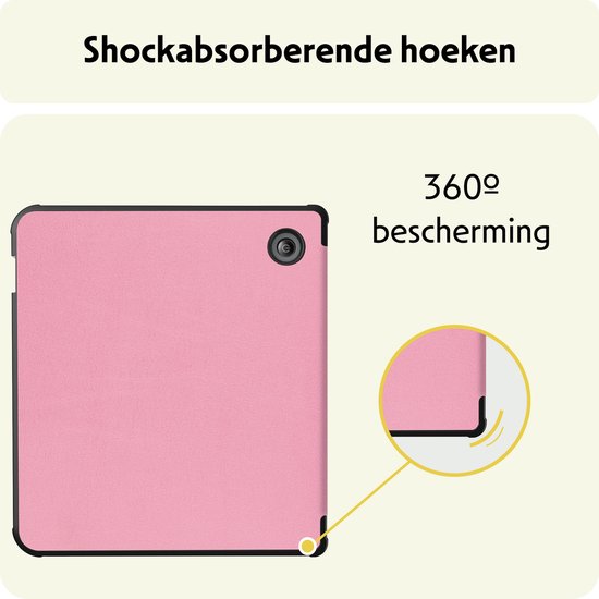 Hoesje Geschikt voor Kobo Libra Colour Hoes Bescherm Hoesje Case Sleep Cover - Hoes Geschikt voor Kobo Libra Colour Hoesje - Roze van Merkloos — afbeelding 5