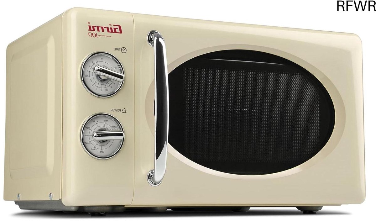 RFWR® Vintage magnetronoven 20 liter - 700W + 800W, crème