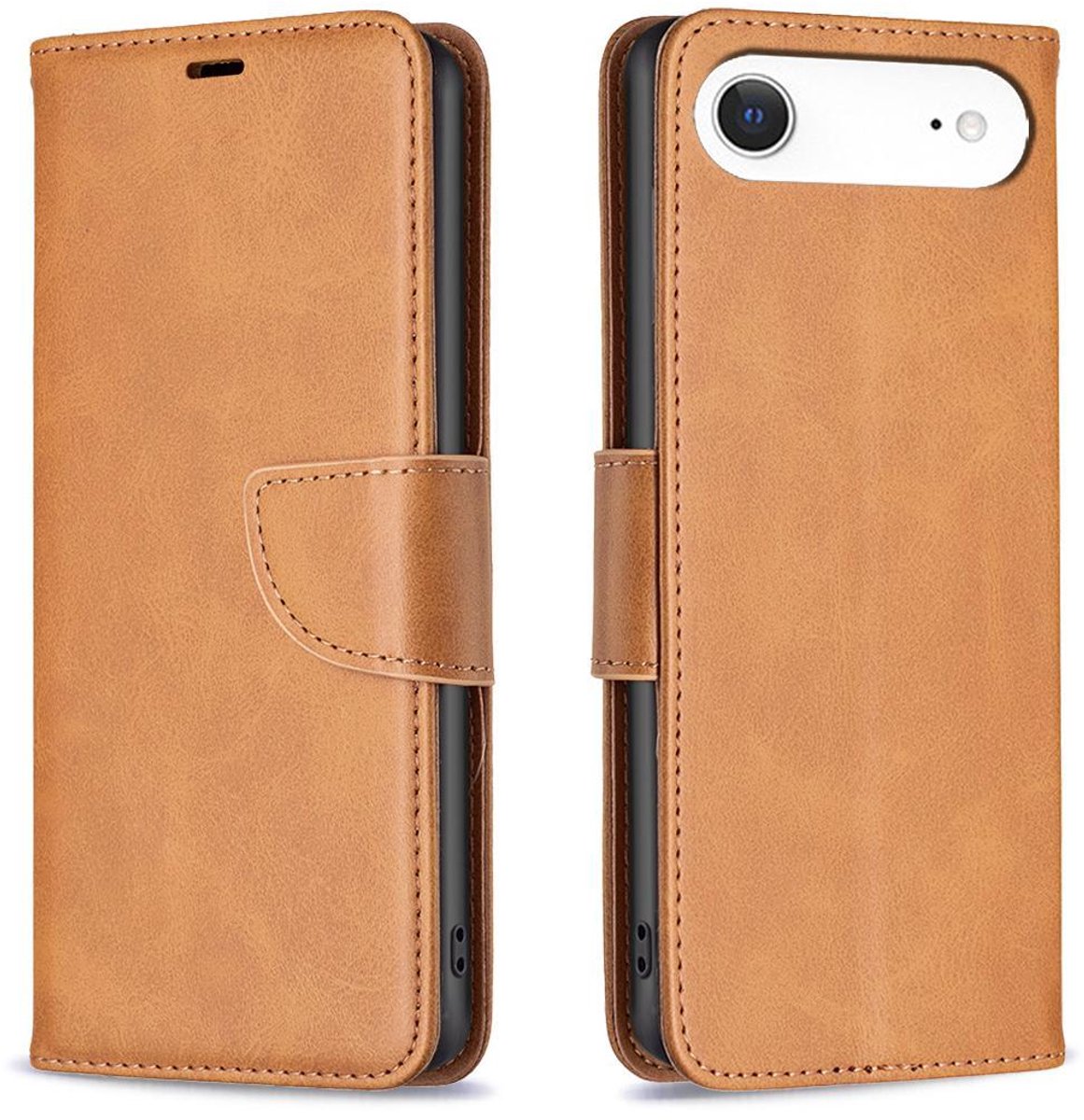 Mobigear Telefoonhoesje geschikt voor Apple iPhone Air Hoesje | Mobigear Excellent Bookcase Portemonnee | Pasjeshouder voor 3 Pasjes | Telefoonhoesje voor Pinpas / OV Kaart / Rijbewijs - Cognac