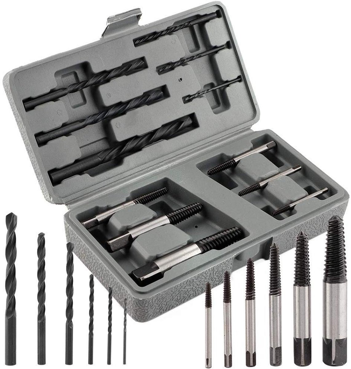 Allecto Plus - Schroef Extractor Set 12 Stuks voor Gebroken Bouten Verwijderen - Gereedschapset met Easy Out Boren Gids for Optimale Schroef Extractie
