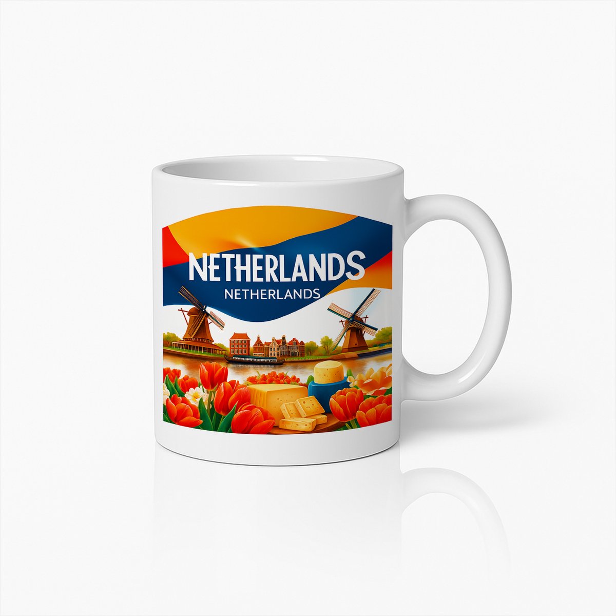 Nederland Themamok met Molens, Tulpen & Kaas – Nederlands Souvenir Cadeau