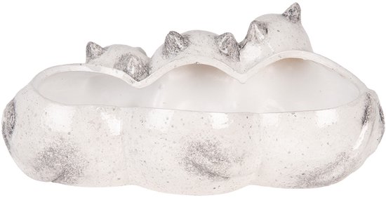 Clayre & Eef Image de décoration Chats 27x16x10 cm Gris Céramique