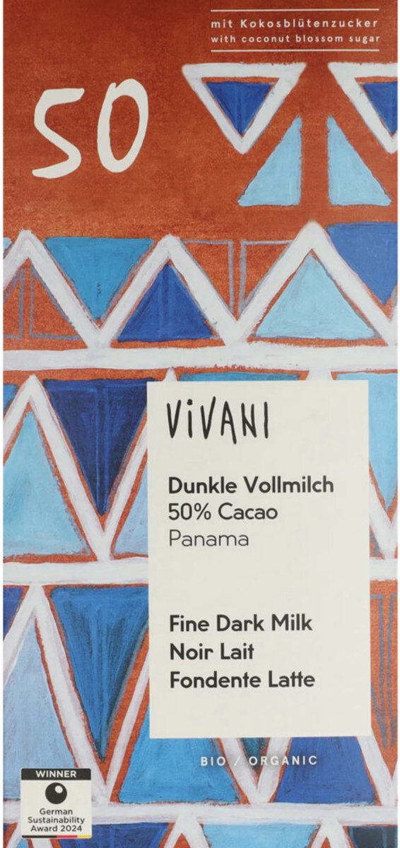 Vivani Chocoladereep Melk Dark Milk - 10 x 80 gr - Voordeelverpakking