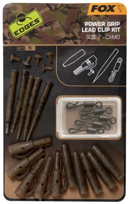 Fox Power Grip Lead Clip Kit Size 7 - Camo van Fox — afbeelding 5