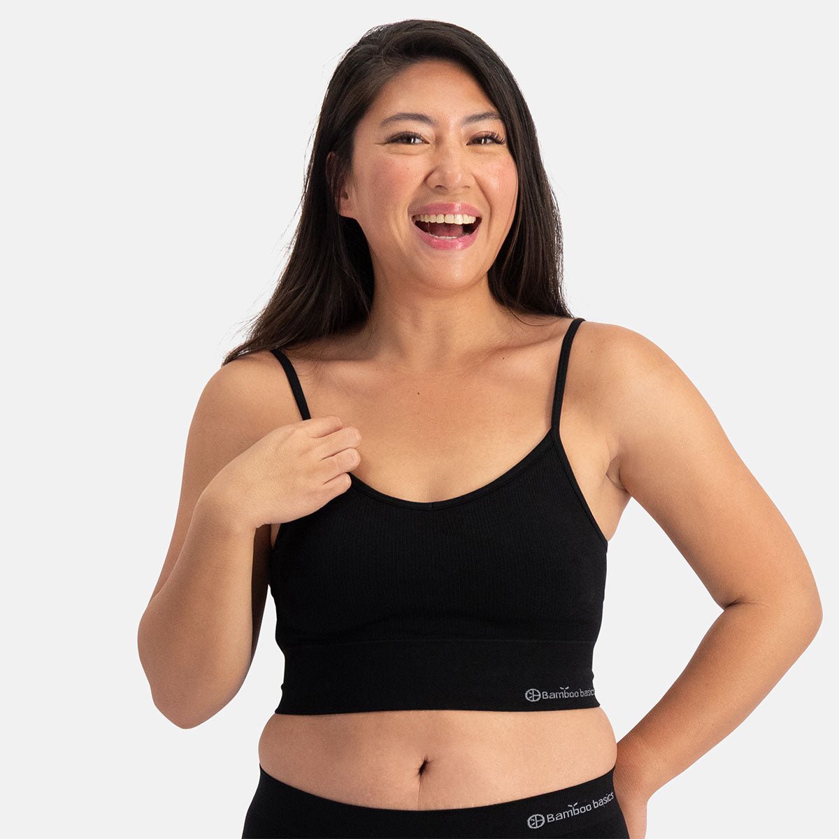 Bamboo Basics Comfortabel & Zijdezacht Bamboo Basics Seamless Padded Bra Fenna V-hals - Zwart