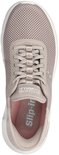 Taupe Skechers Slip-ins Go Walk Flex instapper met mesh bovenwerk, roze voering en witte zool.