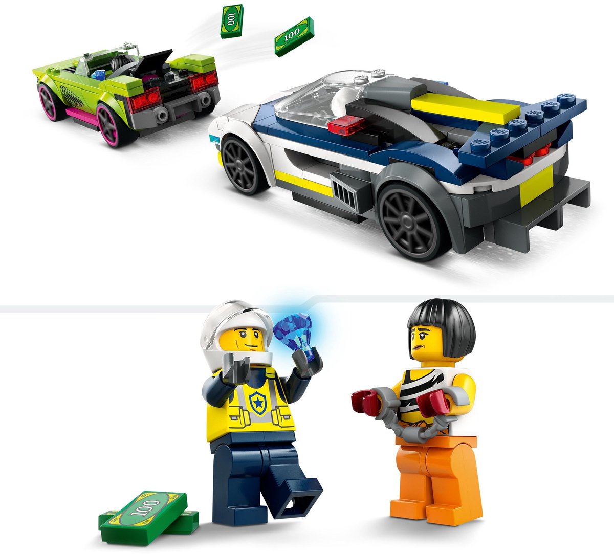 LEGO 60415 City Politiewagen en snelle autoachtervolging Politie Auto Speelgoed Set — afbeelding 9